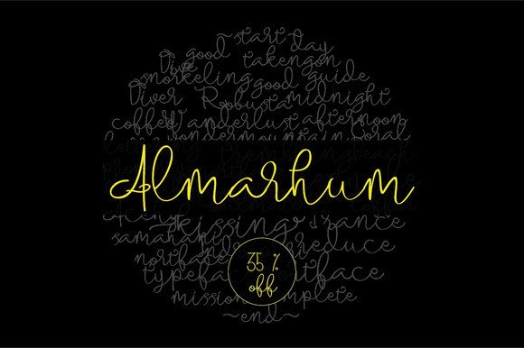 Almarhum: A Thin Script Font for Casual Campaigns